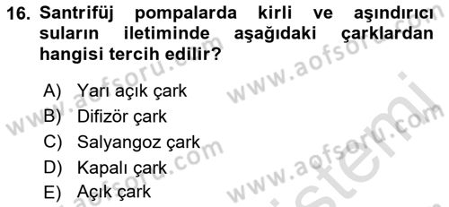 Tarım Alet ve Makinaları Dersi 2018 - 2019 Yılı 3 Ders Sınav Soruları 16. Soru