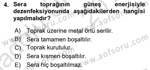 Tarım Alet ve Makinaları Dersi 2018 - 2019 Yılı 3 Ders Sınav Soruları 4. Soru