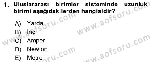 Tarım Alet ve Makinaları Dersi 2018 - 2019 Yılı (Vize) Ara Sınav Soruları 1. Soru