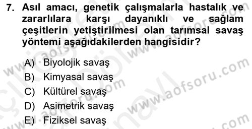 Tarım Alet ve Makinaları Dersi 2018 - 2019 Yılı (Final) Dönem Sonu Sınav Soruları 7. Soru
