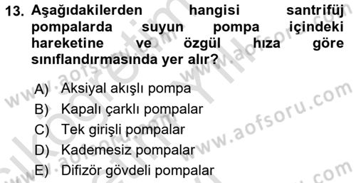 Tarım Alet ve Makinaları Dersi 2020 - 2021 Yılı Yaz Okulu Sınav Soruları 13. Soru