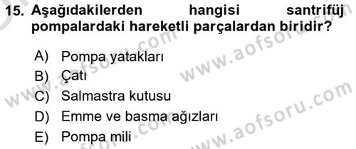 Tarım Alet ve Makinaları Dersi 2020 - 2021 Yılı Yaz Okulu Sınav Soruları 15. Soru