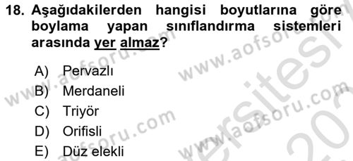 Tarım Alet ve Makinaları Dersi 2020 - 2021 Yılı Yaz Okulu Sınav Soruları 18. Soru