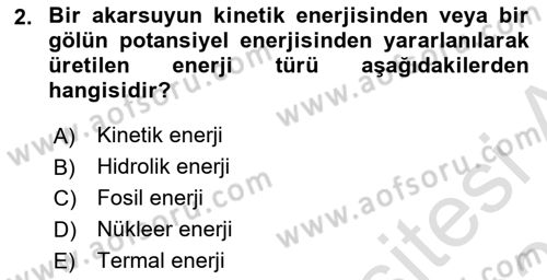 Tarım Alet ve Makinaları Dersi 2020 - 2021 Yılı Yaz Okulu Sınav Soruları 2. Soru