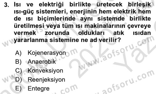 Tarım Alet ve Makinaları Dersi 2020 - 2021 Yılı Yaz Okulu Sınav Soruları 3. Soru