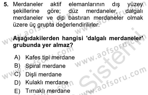 Tarım Alet ve Makinaları Dersi 2020 - 2021 Yılı Yaz Okulu Sınav Soruları 5. Soru