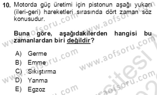 Tarım Alet ve Makinaları Dersi 2021 - 2022 Yılı (Vize) Ara Sınav Soruları 10. Soru