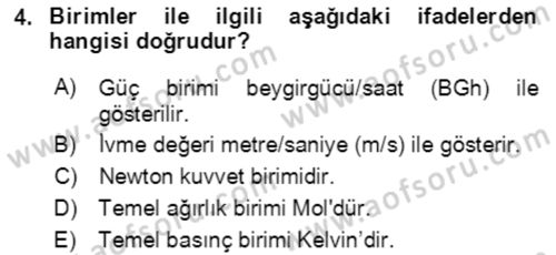 Tarım Alet ve Makinaları Dersi 2021 - 2022 Yılı (Vize) Ara Sınav Soruları 4. Soru