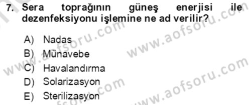 Tarım Alet ve Makinaları Dersi 2021 - 2022 Yılı (Vize) Ara Sınav Soruları 7. Soru
