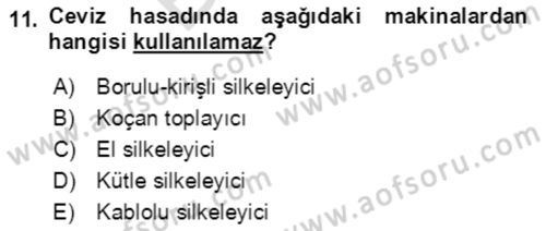 Tarım Alet ve Makinaları Dersi 2021 - 2022 Yılı (Final) Dönem Sonu Sınav Soruları 11. Soru