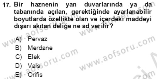 Tarım Alet ve Makinaları Dersi 2021 - 2022 Yılı (Final) Dönem Sonu Sınav Soruları 17. Soru