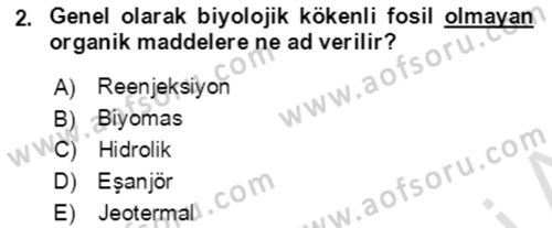 Tarım Alet ve Makinaları Dersi 2021 - 2022 Yılı (Final) Dönem Sonu Sınav Soruları 2. Soru