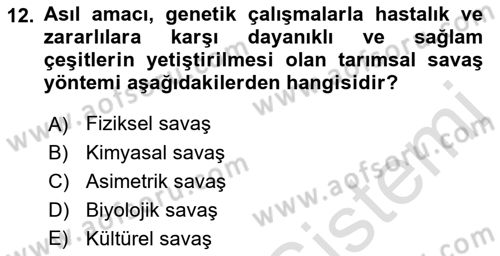 Tarım Alet ve Makinaları Dersi 2021 - 2022 Yılı Yaz Okulu Sınav Soruları 12. Soru