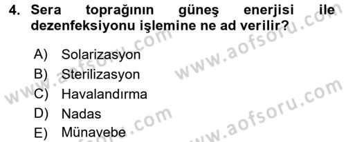 Tarım Alet ve Makinaları Dersi 2021 - 2022 Yılı Yaz Okulu Sınav Soruları 4. Soru
