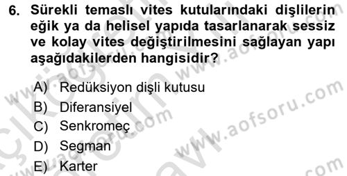 Tarım Alet ve Makinaları Dersi 2022 - 2023 Yılı Yaz Okulu Sınav Soruları 6. Soru
