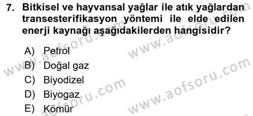 Tarım Alet ve Makinaları Dersi 2023 - 2024 Yılı (Vize) Ara Sınav Soruları 7. Soru