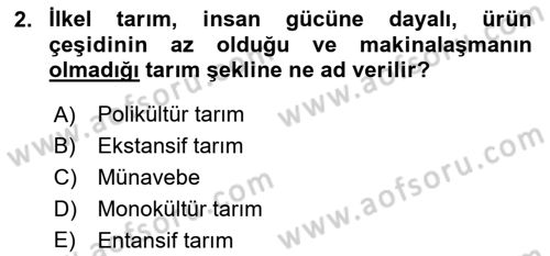 Tarım Alet ve Makinaları Dersi 2023 - 2024 Yılı Yaz Okulu Sınav Soruları 2. Soru