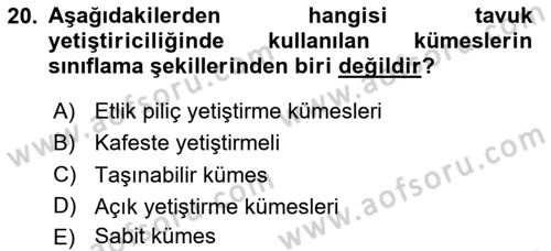 Tarım Alet ve Makinaları Dersi 2023 - 2024 Yılı Yaz Okulu Sınav Soruları 20. Soru