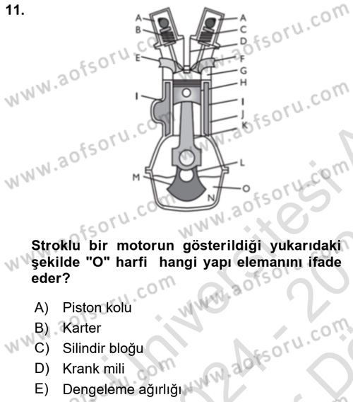 Tarım Alet ve Makinaları Dersi 2024 - 2025 Yılı (Vize) Ara Sınav Soruları 11. Soru