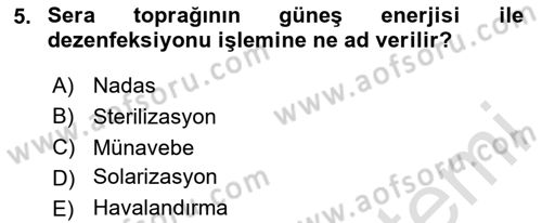 Tarım Alet ve Makinaları Dersi 2024 - 2025 Yılı (Vize) Ara Sınav Soruları 5. Soru
