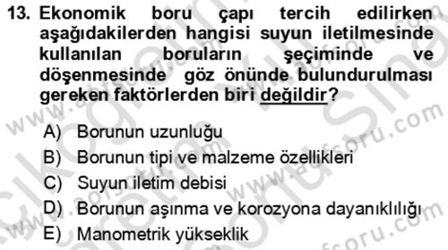Tarım Alet ve Makinaları Dersi 2024 - 2025 Yılı (Final) Dönem Sonu Sınav Soruları 13. Soru