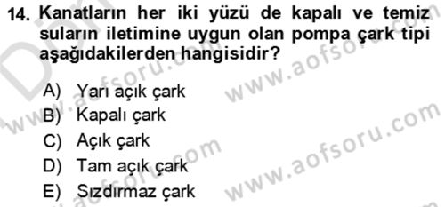 Tarım Alet ve Makinaları Dersi 2024 - 2025 Yılı (Final) Dönem Sonu Sınav Soruları 14. Soru