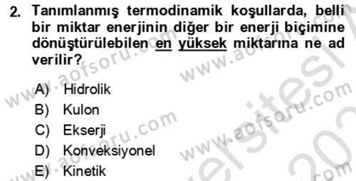 Tarım Alet ve Makinaları Dersi 2024 - 2025 Yılı (Final) Dönem Sonu Sınav Soruları 2. Soru