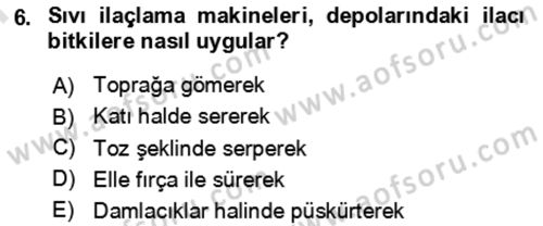 Tarım Alet ve Makinaları Dersi 2024 - 2025 Yılı (Final) Dönem Sonu Sınav Soruları 6. Soru