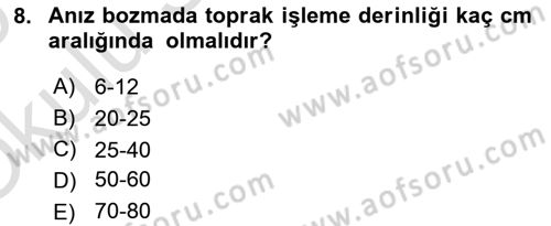 Tarım Alet ve Makinaları Dersi 2024 - 2025 Yılı Yaz Okulu Sınav Soruları 8. Soru
