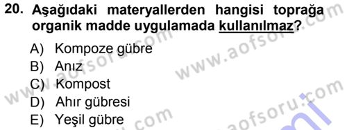 Fitopatoloji Dersi 2012 - 2013 Yılı (Final) Dönem Sonu Sınav Soruları 20. Soru