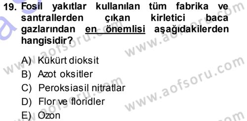 Fitopatoloji Dersi 2013 - 2014 Yılı (Vize) Ara Sınav Soruları 19. Soru
