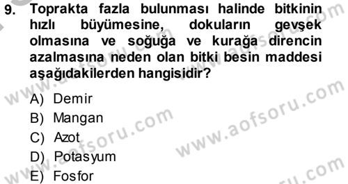 Fitopatoloji Dersi 2014 - 2015 Yılı (Final) Dönem Sonu Sınav Soruları 9. Soru