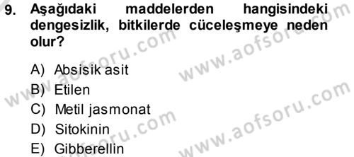 Fitopatoloji Dersi 2014 - 2015 Yılı Tek Ders Sınav Soruları 9. Soru