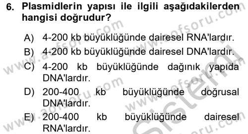Fitopatoloji Dersi 2016 - 2017 Yılı 3 Ders Sınav Soruları 6. Soru