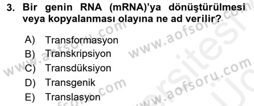 Fitopatoloji Dersi 2017 - 2018 Yılı 3 Ders Sınav Soruları 3. Soru