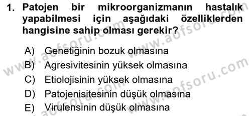 Fitopatoloji Dersi 2017 - 2018 Yılı (Final) Dönem Sonu Sınav Soruları 1. Soru