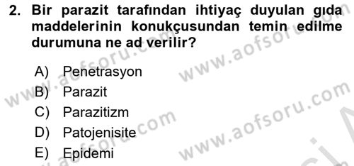 Fitopatoloji Dersi 2022 - 2023 Yılı (Final) Dönem Sonu Sınav Soruları 2. Soru