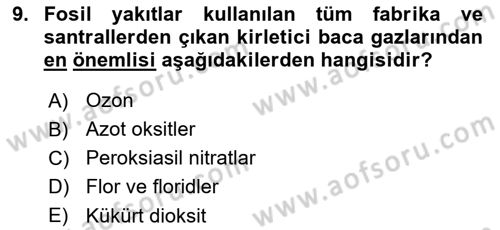 Fitopatoloji Dersi 2022 - 2023 Yılı Yaz Okulu Sınavı 9. Soru