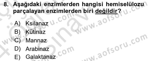 Fitopatoloji Dersi 2023 - 2024 Yılı Yaz Okulu Sınav Soruları 8. Soru