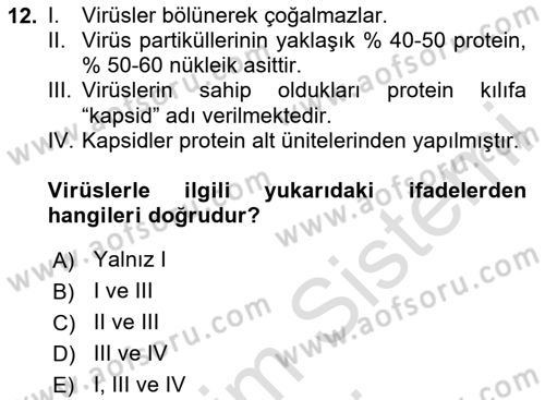 Fitopatoloji Dersi 2025 - 2026 Yılı (Final) Dönem Sonu Sınav Soruları 12. Soru