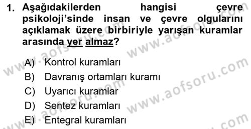 Peyzaj Çevre ve Tarım Dersi 2021 - 2022 Yılı (Vize) Ara Sınav Soruları 1. Soru