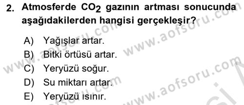 Peyzaj Çevre ve Tarım Dersi 2021 - 2022 Yılı Yaz Okulu Sınavı 2. Soru