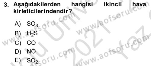 Peyzaj Çevre ve Tarım Dersi 2021 - 2022 Yılı Yaz Okulu Sınavı 3. Soru