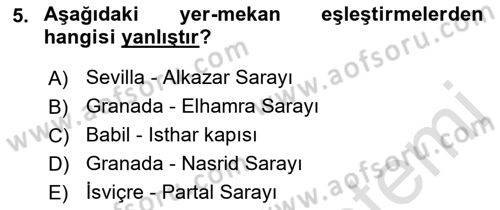 Peyzaj Çevre ve Tarım Dersi 2021 - 2022 Yılı Yaz Okulu Sınavı 5. Soru