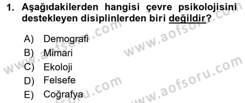 Peyzaj Çevre ve Tarım Dersi 2023 - 2024 Yılı Yaz Okulu Sınav Soruları 1. Soru