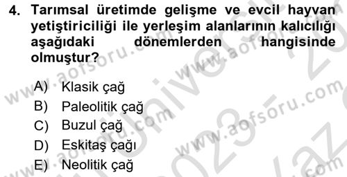Peyzaj Çevre ve Tarım Dersi 2023 - 2024 Yılı Yaz Okulu Sınav Soruları 4. Soru