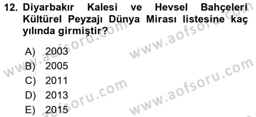Peyzaj Çevre ve Tarım Dersi 2025 - 2026 Yılı (Vize) Ara Sınav Soruları 12. Soru