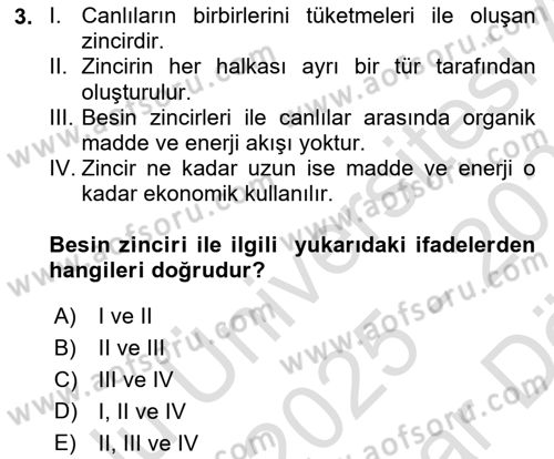Peyzaj Çevre ve Tarım Dersi 2025 - 2026 Yılı (Vize) Ara Sınav Soruları 3. Soru
