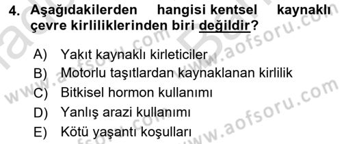 Peyzaj Çevre ve Tarım Dersi 2025 - 2026 Yılı (Vize) Ara Sınav Soruları 4. Soru