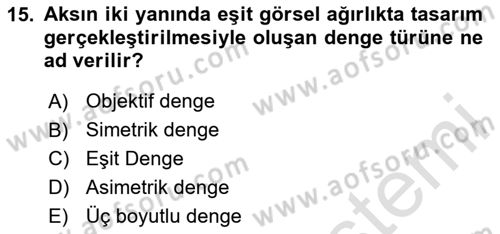 Peyzaj Çevre ve Tarım Dersi 2025 - 2026 Yılı (Final) Dönem Sonu Sınav Soruları 15. Soru